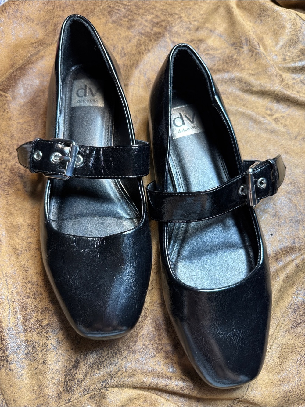 44. DV by Dolce Vita Mellie Black Mary Jane Flats with Buckle Strap